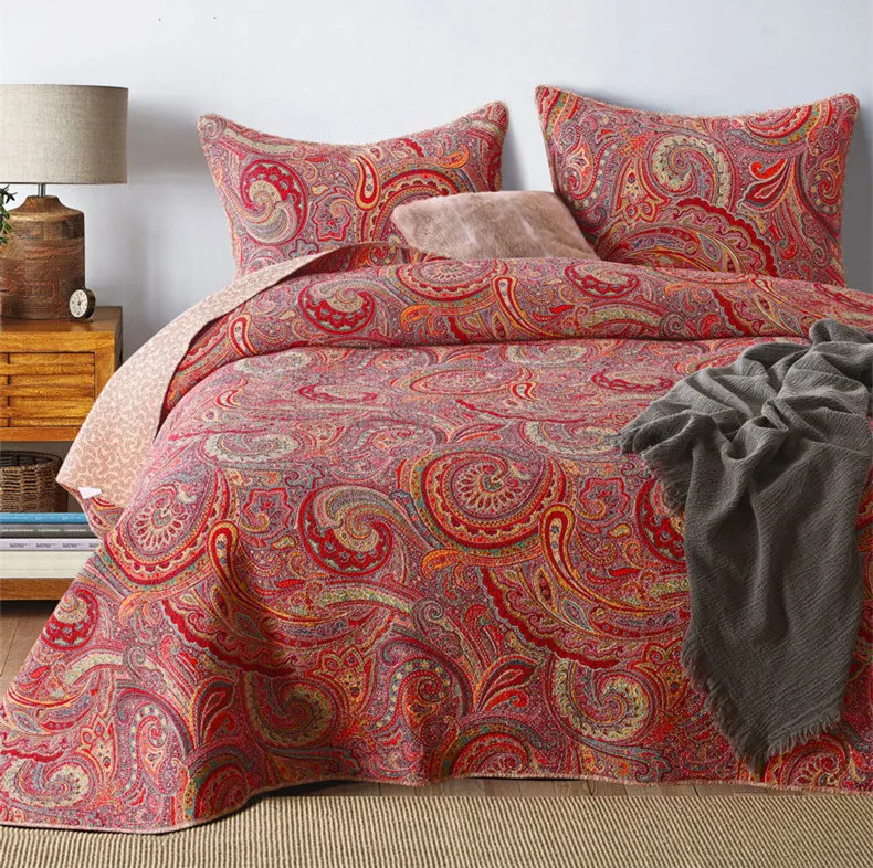 FAMVOTAR 3-Pieces Romantic Bohemian Quilted Bedspread Set Paisley Pattern Fine Printed Cotton Bedspread Queen Size 230x250CM
FAMVOTAR 3-Pieces Romantic Bohemian Quilted Bedspread Set Paisley Pattern Fine Printed Cotton Bedspread Queen Size 230x250CM