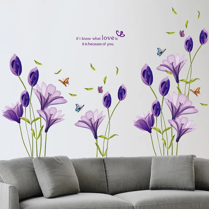 Love Purple Lily Flower Removable Vinyl Decal Wall Sticker Mural DIY Art Living Room Decorative Home Decor Wallpaper 60*90cm
Love Purple Lily Flower Removable Vinyl Decal Wall Sticker Mural DIY Art Living Room Decorative Home Decor Wallpaper 60*90cm