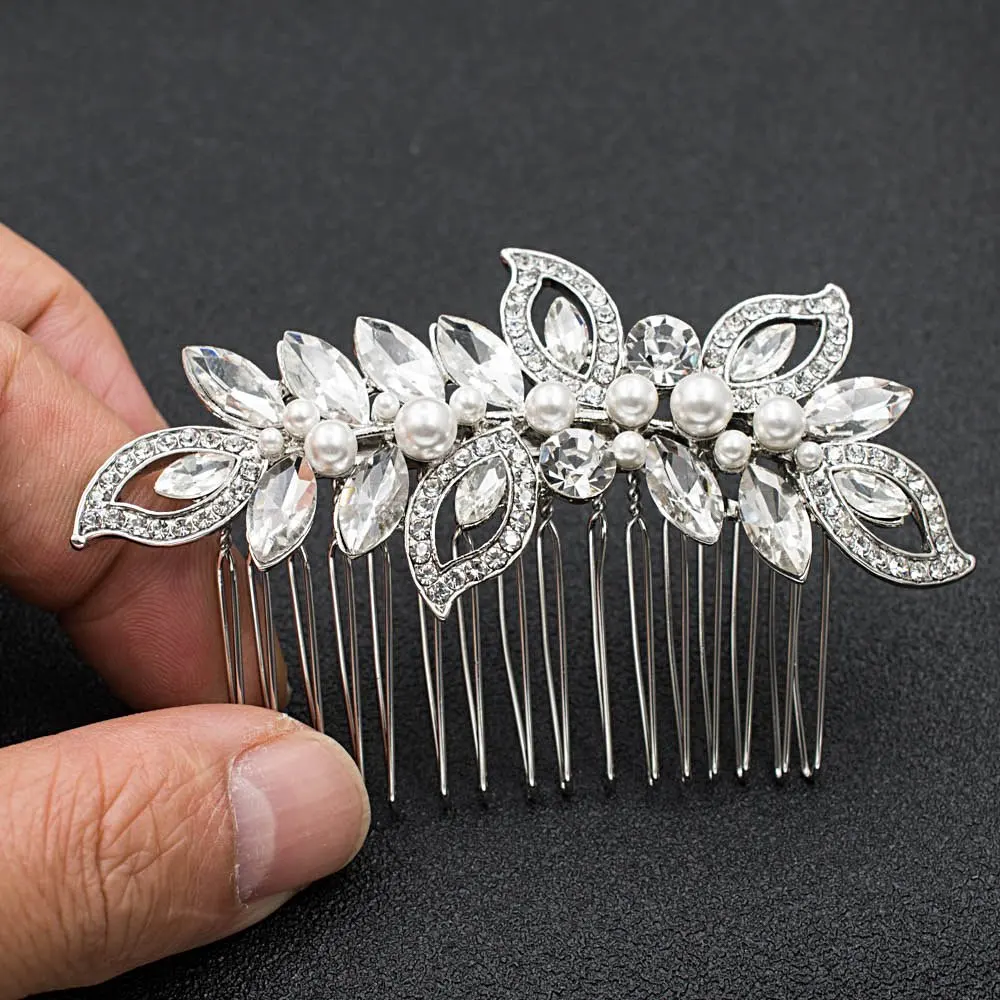 Rhinestone Crystals Pearl Wedding Bridal Leaf Hair Comb Hairpins Women Hair Accessories Jewelry FA5093
Rhinestone Crystals Pearl Wedding Bridal Leaf Hair Comb Hairpins Women Hair Accessories Jewelry FA5093