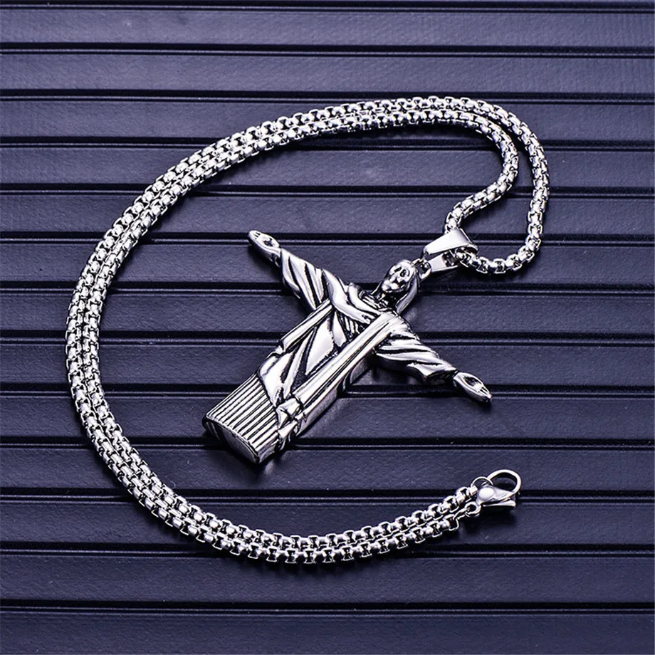 Christian Crucifix Brazil Jesus Prayer Pendant Necklace Stainless Steel Silver Color Men Women Jewelry
Christian Crucifix Brazil Jesus Prayer Pendant Necklace Stainless Steel Silver Color Men Women Jewelry