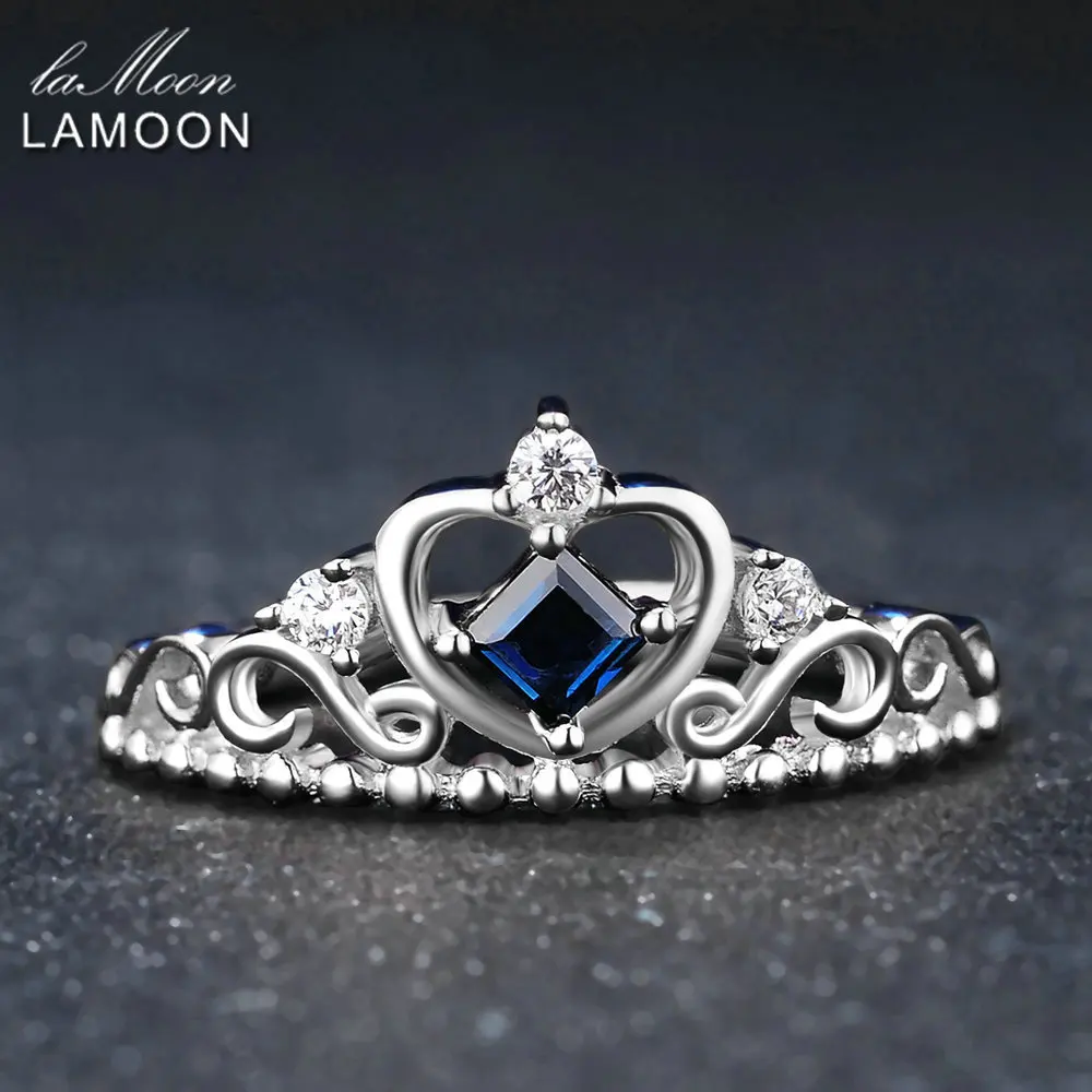 LAMOON Princess Cut 100% Sapphir 925 Sterling Silver Jewelry Crown Wedding Ring with S925 For Women LMRI047
LAMOON Princess Cut 100% Sapphir 925 Sterling Silver Jewelry Crown Wedding Ring with S925 For Women LMRI047