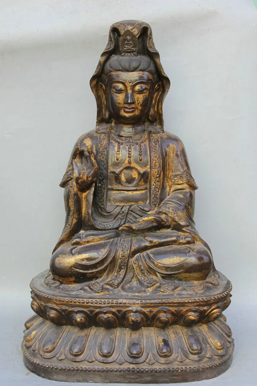 fast shipping USPS to USA S2401 28" Ancient Chinese Bronze Seat Kwan-yin Guan Yin Boddhisattva Goddess Statue
fast shipping USPS to USA S2401 28" Ancient Chinese Bronze Seat Kwan-yin Guan Yin Boddhisattva Goddess Statue