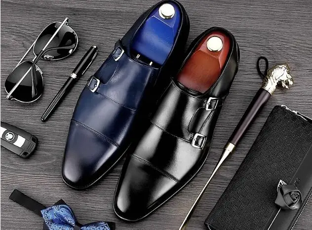 Genuine leather Formal Dress Shoes Monk Strap Flat heel Fashion Wedding Party Shoes for men
Genuine leather Formal Dress Shoes Monk Strap Flat heel Fashion Wedding Party Shoes for men