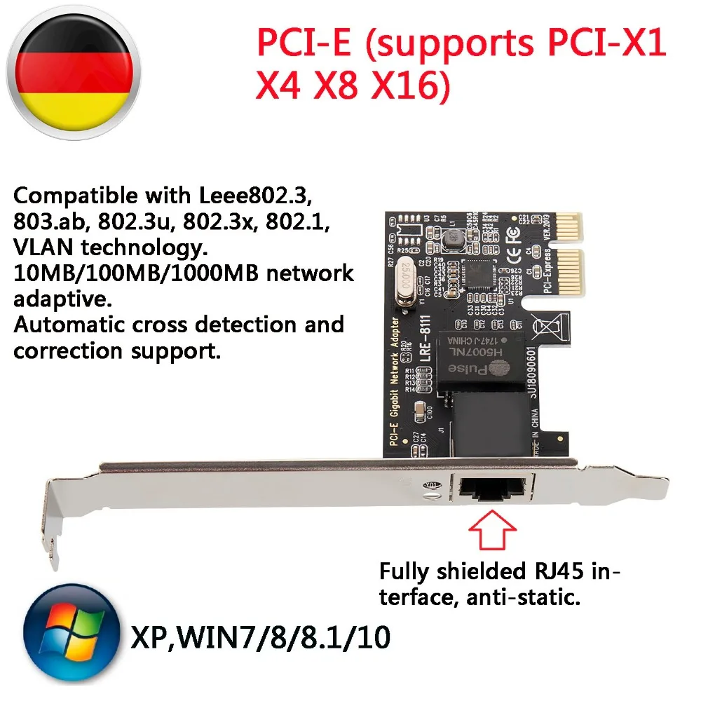 10/100/1000M PCI-E RJ45 Network Adapter Card Ethernet Gigabit PCIE Card with CD Drive For s Windows XP/ 7/8/8.1/10
10/100/1000M PCI-E RJ45 Network Adapter Card Ethernet Gigabit PCIE Card with CD Drive For s Windows XP/ 7/8/8.1/10
