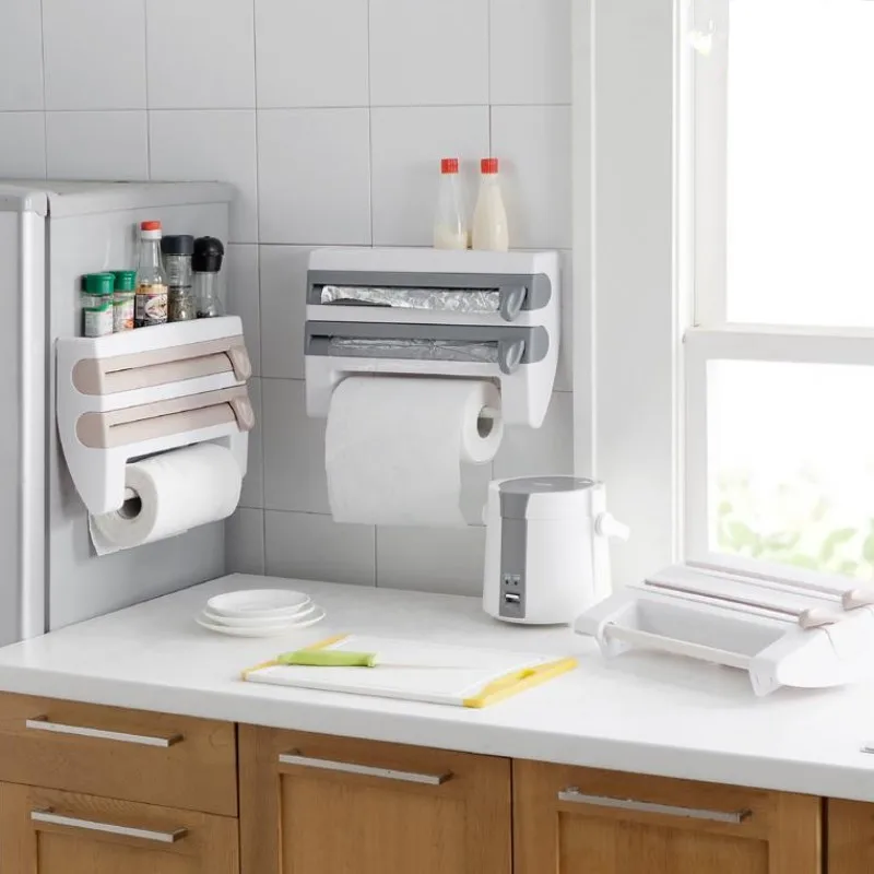 Creative Kitchen Fresh-keeping Film Shelf Multi-function Desktop Aluminum Foil Barbecue Paper Cutter Useful Storage Holders
Creative Kitchen Fresh-keeping Film Shelf Multi-function Desktop Aluminum Foil Barbecue Paper Cutter Useful Storage Holders