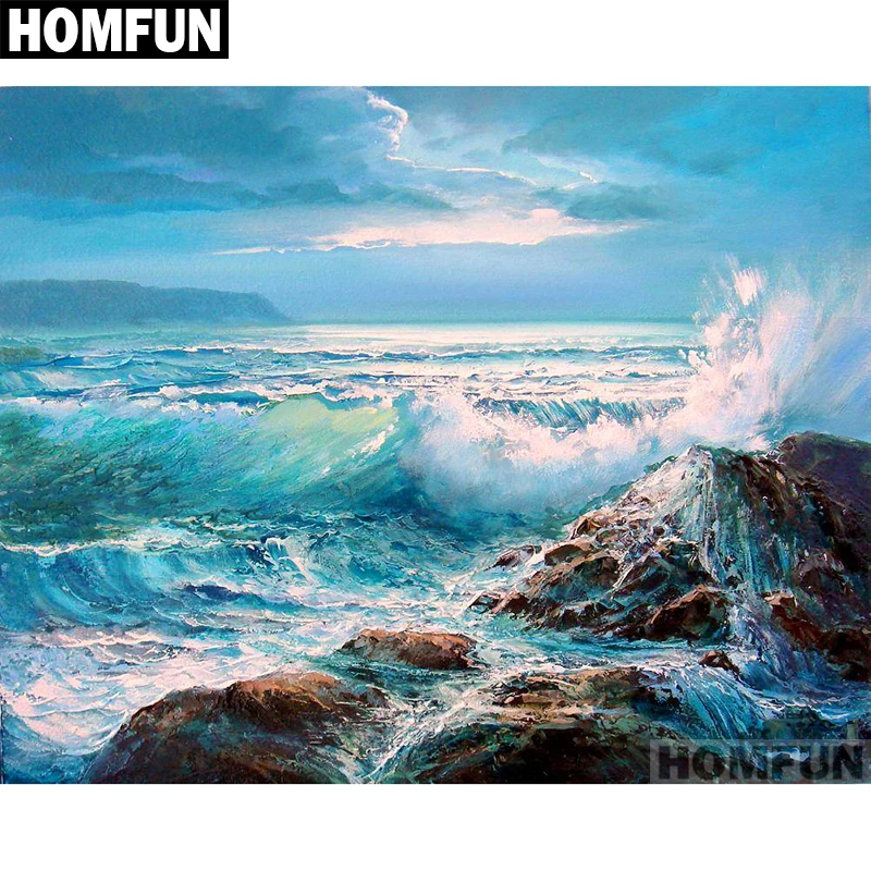 Набор для алмазной вышивки HOMFUN A01284, картина «морские волны» из квадратных/круглых страз, вышивка крестиком 5D «сделай сам», домашний декор
Набор для алмазной вышивки HOMFUN A01284, картина «морские волны» из квадратных/круглых страз, вышивка крестиком 5D «сделай сам», домашний декор