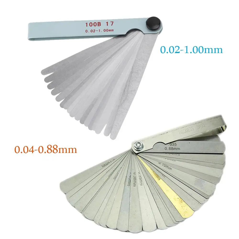 (2 Pcs) 32 Blades + 17 Blades Feeler Gauge Metric Gap Filler 0.04-0.88mm 0.02-1.00mm Gage Measurment Tool For Valve Piston
(2 Pcs) 32 Blades + 17 Blades Feeler Gauge Metric Gap Filler 0.04-0.88mm 0.02-1.00mm Gage Measurment Tool For Valve Piston