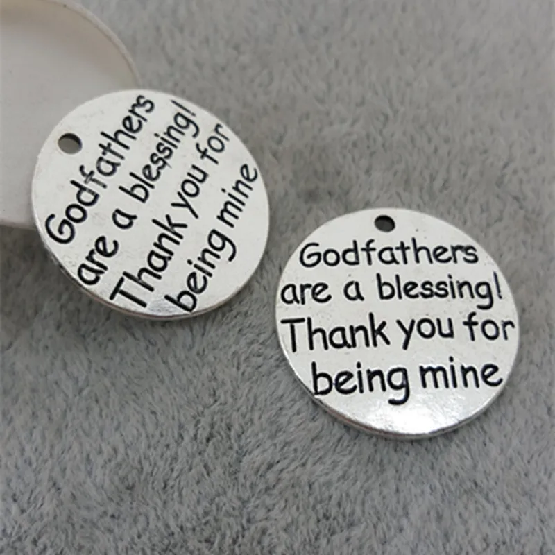 High Quality 20 Pieces/Lot Diameter 23mm Letter Printed Godfathers Are A Blessing Thank You For Being Mine Words Charm
High Quality 20 Pieces/Lot Diameter 23mm Letter Printed Godfathers Are A Blessing Thank You For Being Mine Words Charm