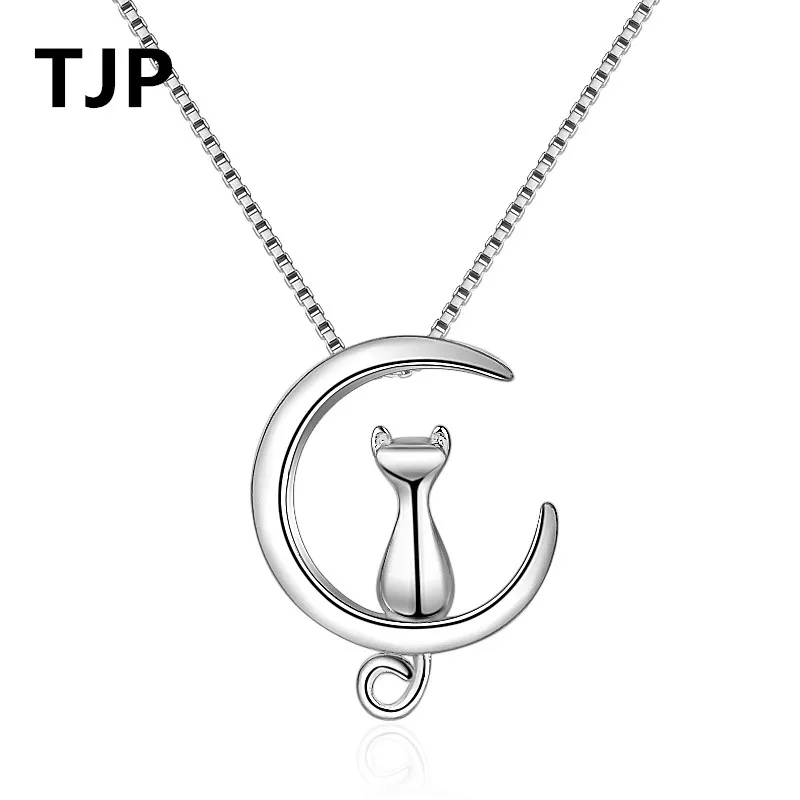 Lovely Cat Moon Pendants Necklace Women Lady Choker Accessory Popular Silver Plated Box Chain Necklace Jewelry Dropshipping
Lovely Cat Moon Pendants Necklace Women Lady Choker Accessory Popular Silver Plated Box Chain Necklace Jewelry Dropshipping