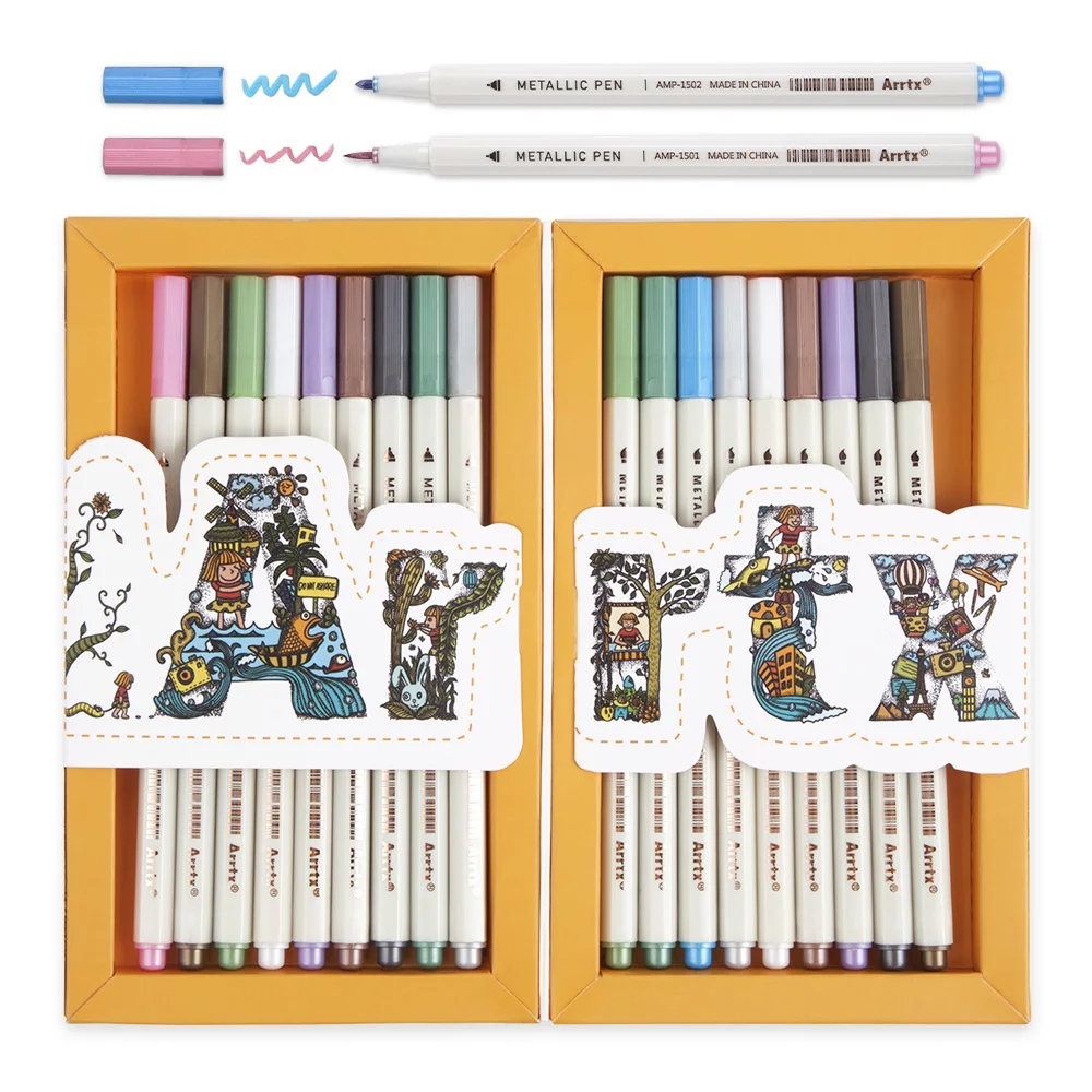 Arrtx 20pcs/lot Metallic Pen Colored Ink Water Chalk Pen for Scrapbook Photo Album Drawing Watercolor Art Marker Pens Stationery
Arrtx 20pcs/lot Metallic Pen Colored Ink Water Chalk Pen for Scrapbook Photo Album Drawing Watercolor Art Marker Pens Stationery