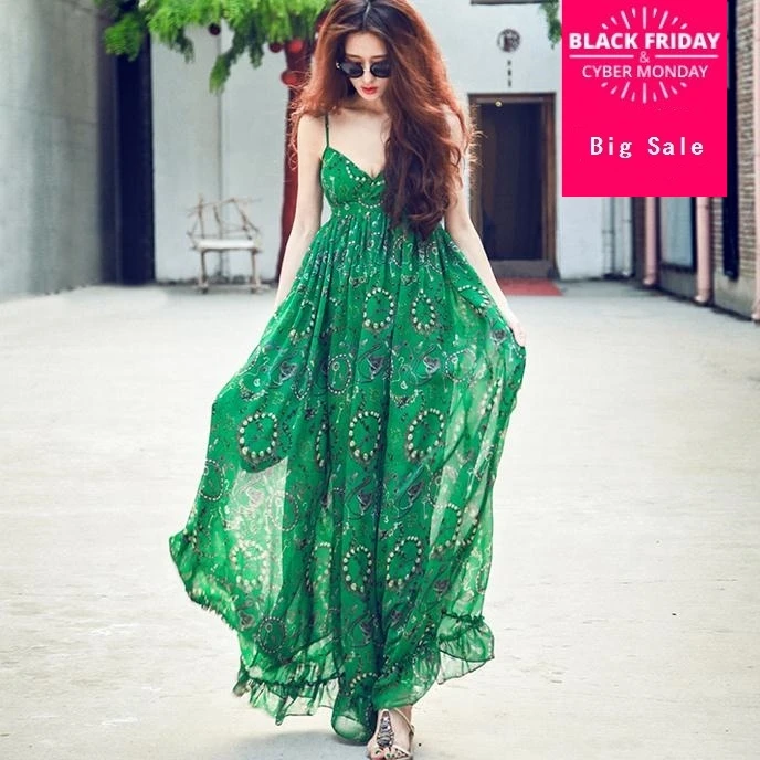 Beach high waist tube spaghetti strap print floral print dress Summer Sexy Chiffon V-Neck Boho Maxi Long Chiffon Dress AW343
Beach high waist tube spaghetti strap print floral print dress Summer Sexy Chiffon V-Neck Boho Maxi Long Chiffon Dress AW343