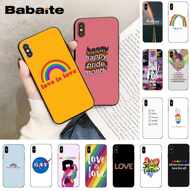 Babaite Радужный Флаг ЛГБТ Love is love на руку люксовый уникальный чехол для телефона с
