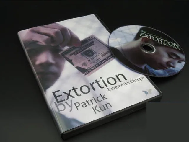 Extortion by Patrick Kun (DVD and Gimmick) Card Magic Tricks Money Stage Close up Accessories Mentalism Comedy Magician | Игрушки и