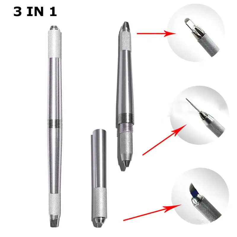 3 In 1 Professional Eyebrow Tattoo Pen Tebori Microblading Pen For Permanent Makeup Machine Silve Manual 3D Tebori Munsu Tool
3 In 1 Professional Eyebrow Tattoo Pen Tebori Microblading Pen For Permanent Makeup Machine Silve Manual 3D Tebori Munsu Tool