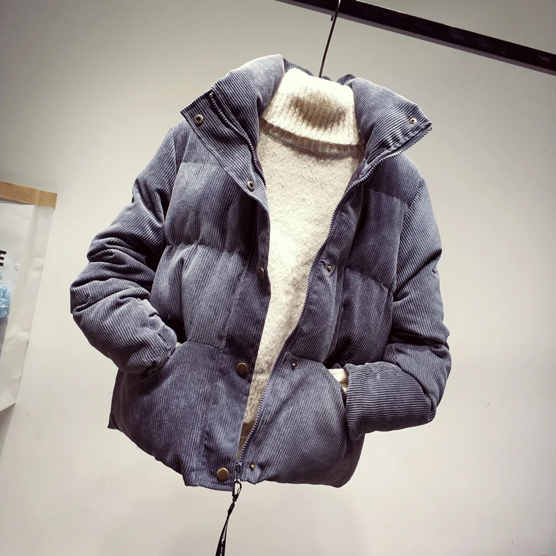 Fashion Autumn Winter Corduroy Jacket Women Loose Thick Cotton Down Padded Coat Female Slim Short Jackets Outwear
Fashion Autumn Winter Corduroy Jacket Women Loose Thick Cotton Down Padded Coat Female Slim Short Jackets Outwear