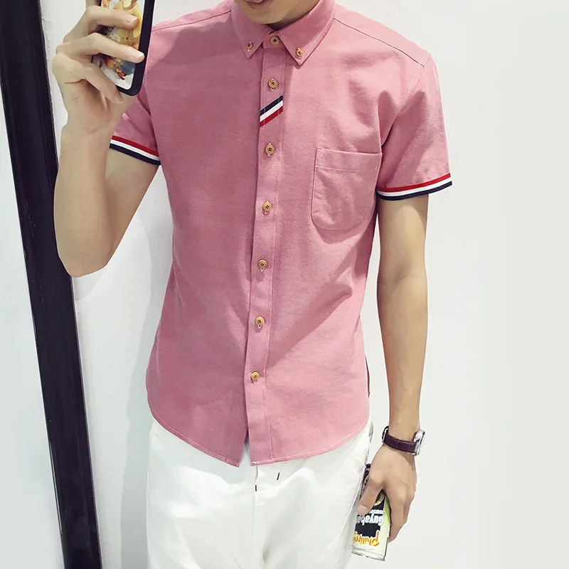Men's Summer Short Sleeve Oxford Shirt Mens Teens Slim Handsome Shirts Single-Breasted Shirts 8 Color
Men's Summer Short Sleeve Oxford Shirt Mens Teens Slim Handsome Shirts Single-Breasted Shirts 8 Color