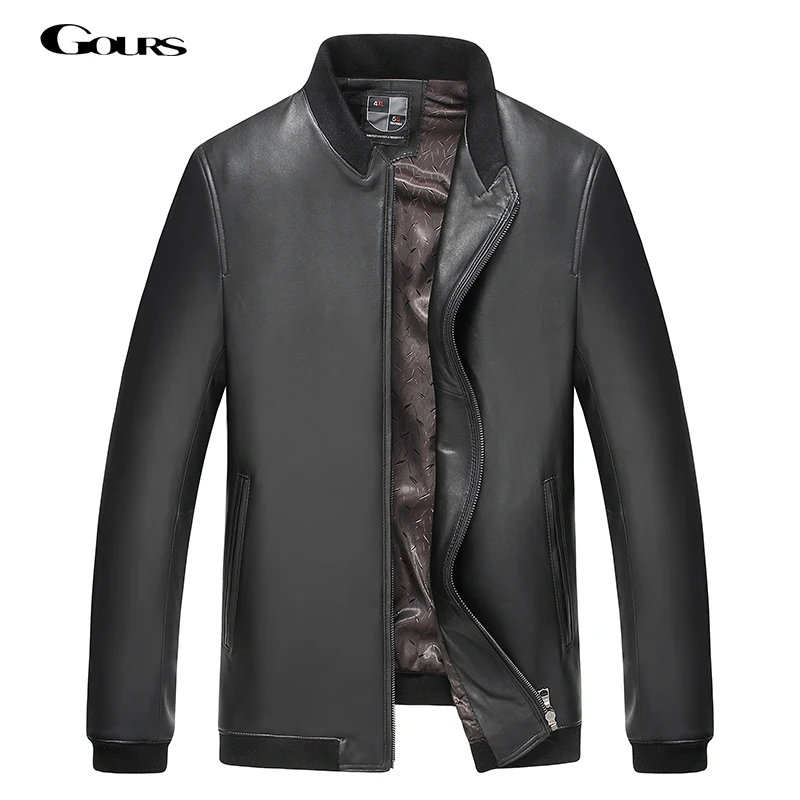 Мужская кожаная куртка Gours, черная куртка из натуральной овечьей кожи, размеры до 4XL, Осень-зима 2019
Мужская кожаная куртка Gours, черная куртка из натуральной овечьей кожи, размеры до 4XL, Осень-зима 2019