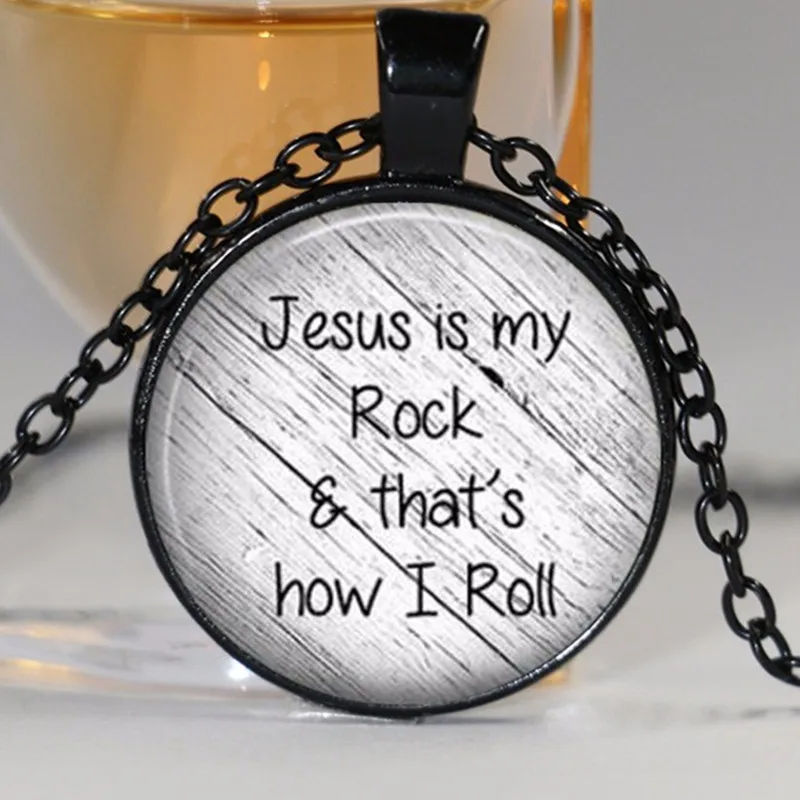 1pcs Jesus is my rock and that's how I roll necklace Faith Pendant Christian Inspirational jewelry glass Cabochon Necklace
1pcs Jesus is my rock and that's how I roll necklace Faith Pendant Christian Inspirational jewelry glass Cabochon Necklace