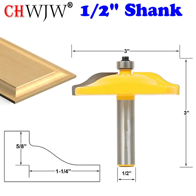 1pc 1/2" Shank Raised Panel Router Bit - Ogee Door -3" Diameter door knife Woodworking cutter Tenon Cutter for Woodworking Tools
1pc 1/2" Shank Raised Panel Router Bit - Ogee Door -3" Diameter door knife Woodworking cutter Tenon Cutter for Woodworking Tools