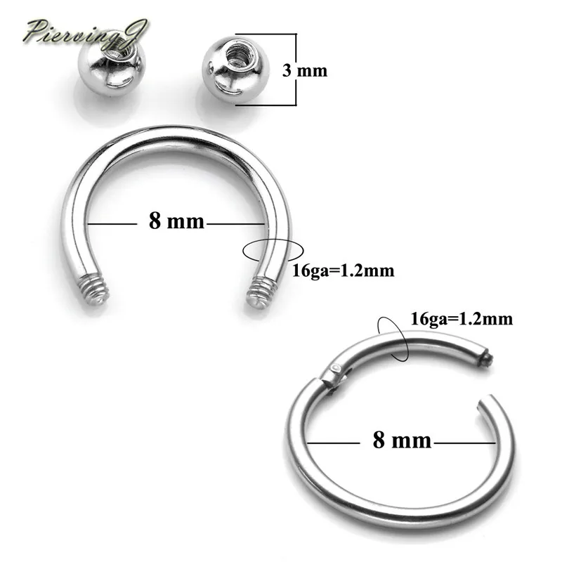 PiercingJ 16pcs 16ga 316L Stainless Steel Nose Ear Lip Eyebrow Ring Stud Piercing Jewelry
PiercingJ 16pcs 16ga 316L Stainless Steel Nose Ear Lip Eyebrow Ring Stud Piercing Jewelry
