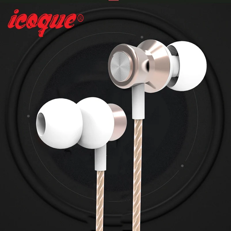 Icoque проводные наушники HiFi бас стерео вкладыши с микрофоном для Samsung Xiaomi iphone Sony MP3