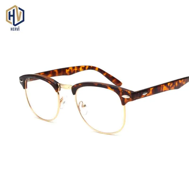 Новые мужские круглые очки в оправе для женщин Ретро рисовый гвоздь Леопард по