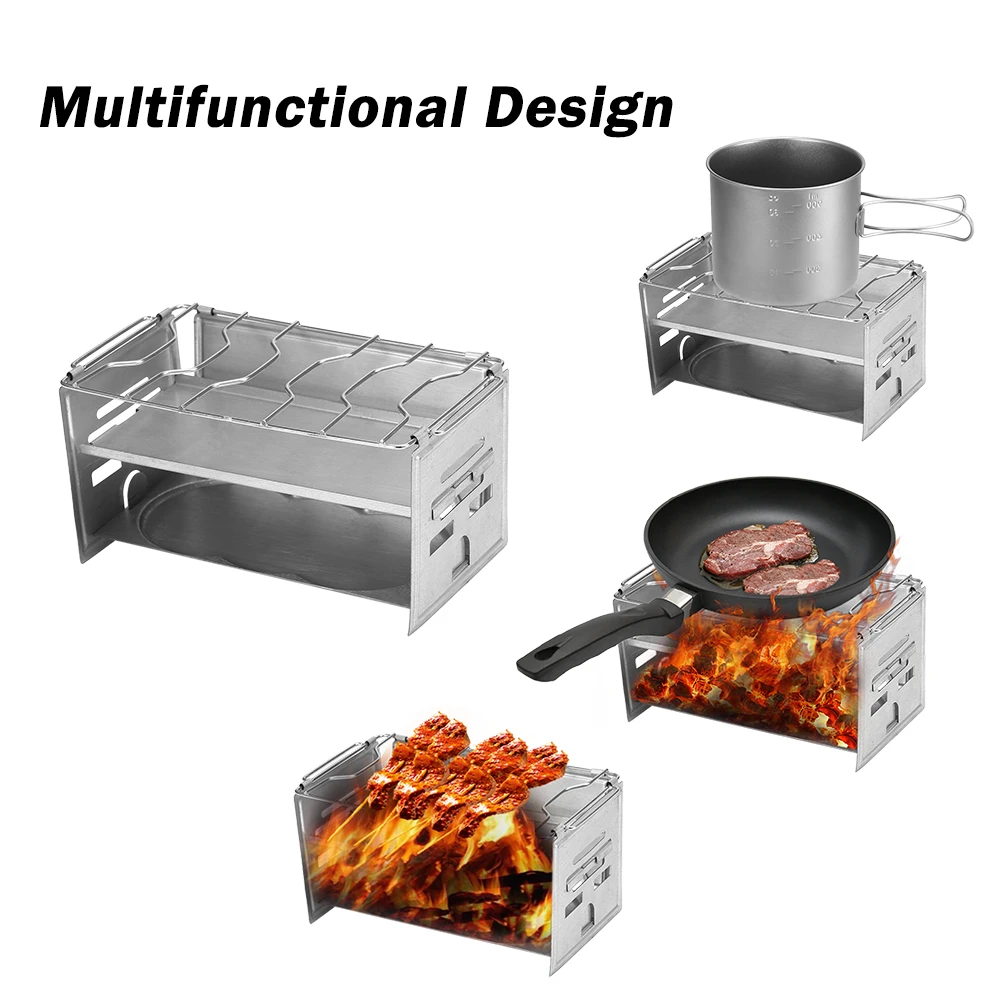 Wood Stove Potable Folding Stainless Steel Backpacking Stove Outdoor Wood Camp Stove Picnic BBQ Grill Camping Stove
Wood Stove Potable Folding Stainless Steel Backpacking Stove Outdoor Wood Camp Stove Picnic BBQ Grill Camping Stove