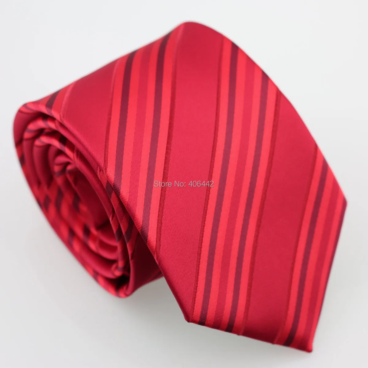 Coachella Men's ties Red With Black Diagonal Stripes Jacquard Woven Necktie Formal Neck Tie for men dress shirts Wedding | Аксессуары