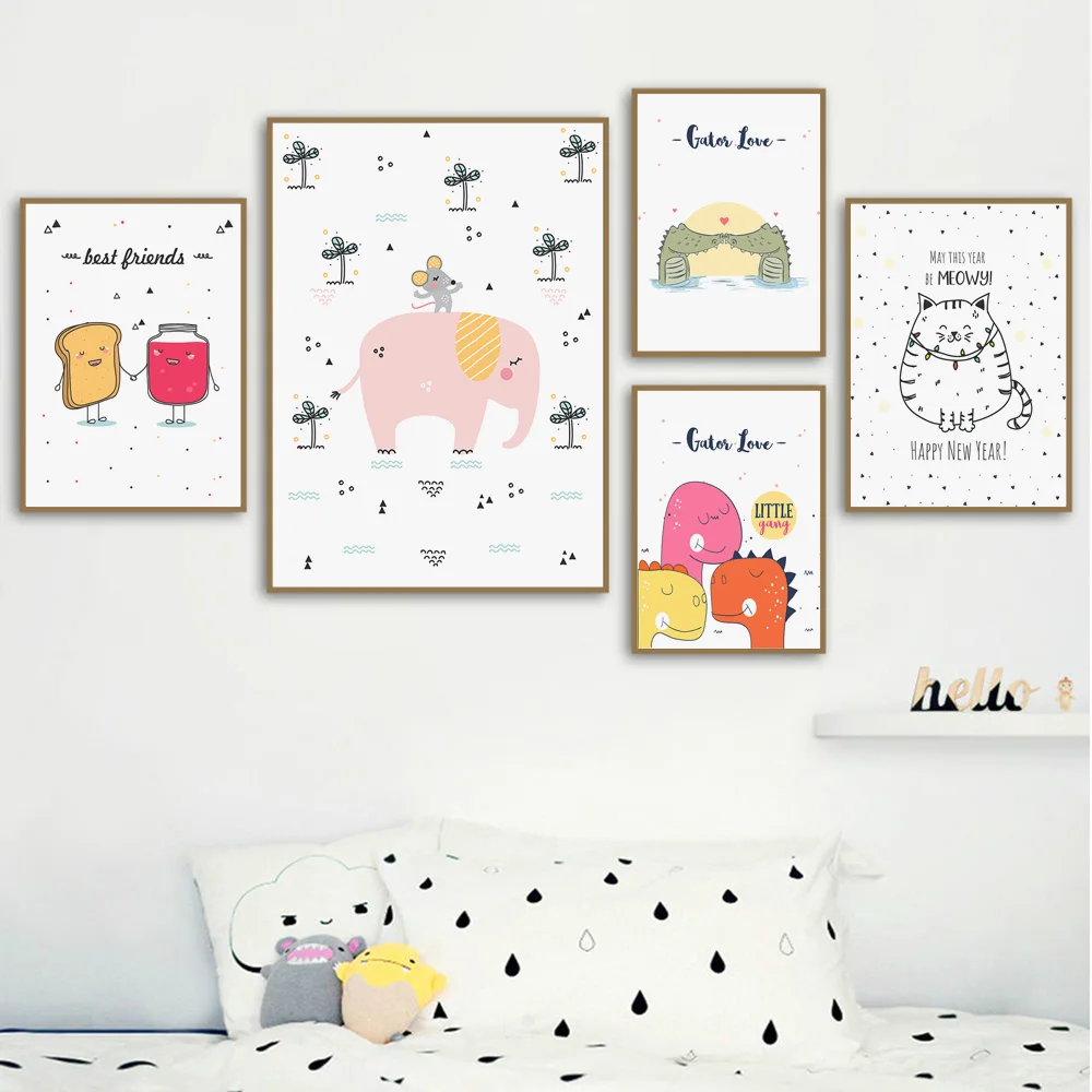 Cute Cartoon Print Giraffe Dinosaurs elephant Nursery Nordic Poster Wall Art Canvas Painting Wall Picture Baby Kids Room Decor
Cute Cartoon Print Giraffe Dinosaurs elephant Nursery Nordic Poster Wall Art Canvas Painting Wall Picture Baby Kids Room Decor