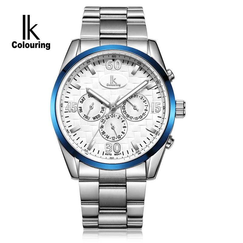 IK colouring Luxury Week Date 24 Hours Sub Dials Automatic Mechanical clock Full Steel Luminous Brand Sports Men's watch hombre
IK colouring Luxury Week Date 24 Hours Sub Dials Automatic Mechanical clock Full Steel Luminous Brand Sports Men's watch hombre