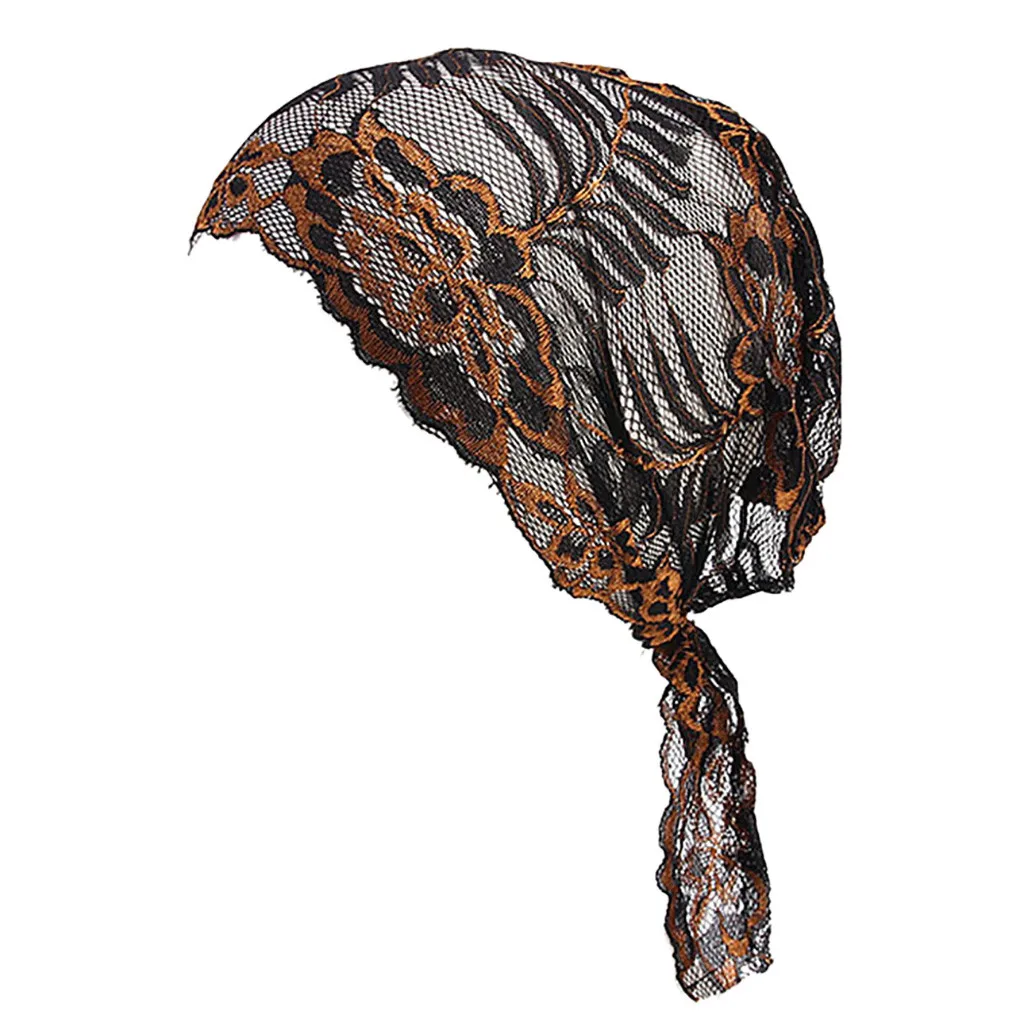 Hat Muslim Women Lace Floral Ruffle Cancer Chemo Beanie Turban femme muslim head scarf Wrap Cap new arrival c0412 | Тематическая