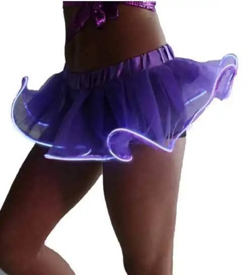 ITFABS Newest Arrivals Fashion Hot LED Light Up El Wire Tutu Fancy Stage Dancing Rave Evening Club Mini Skirt Women Sexy | Женская