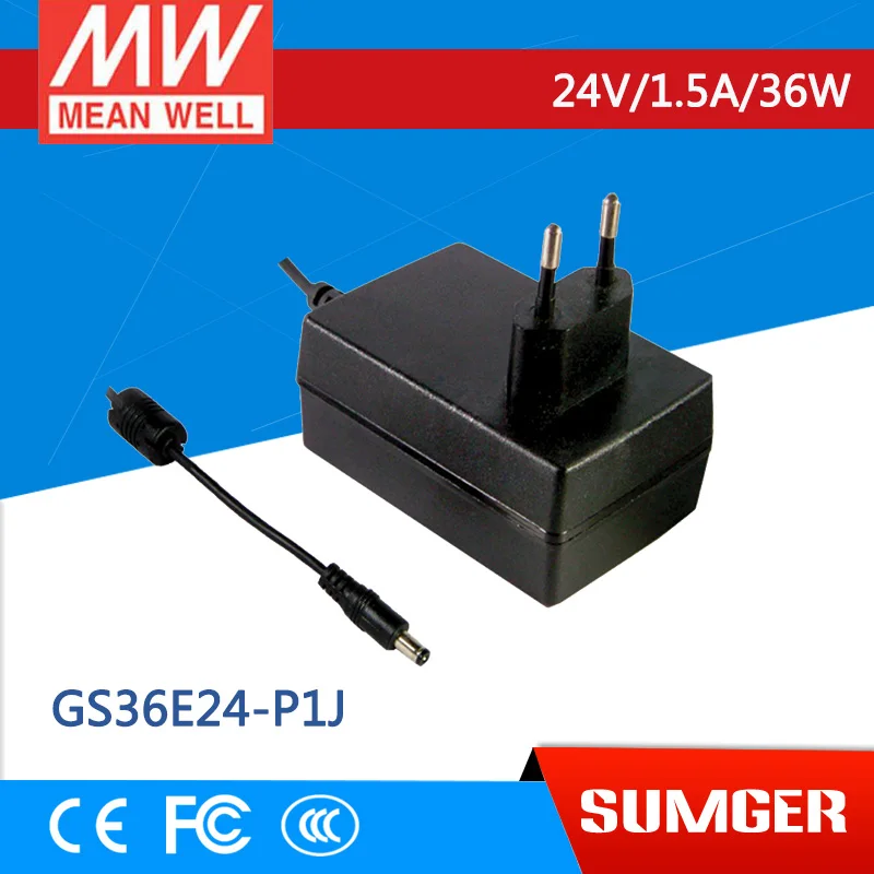 Супер качество! бесплатная доставка! значит gs36e24 p1j 5 шт. 24 В 1.5a Meanwell 36 Вт AC DC