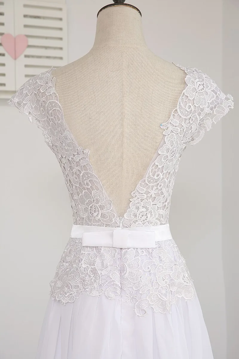 Vestido De Noiva Beach Wedding Dresses A-line Cap Sleeves Backless Sash Chiffon Lace Vintage Wedding Gown Bridal Dresses
Vestido De Noiva Beach Wedding Dresses A-line Cap Sleeves Backless Sash Chiffon Lace Vintage Wedding Gown Bridal Dresses