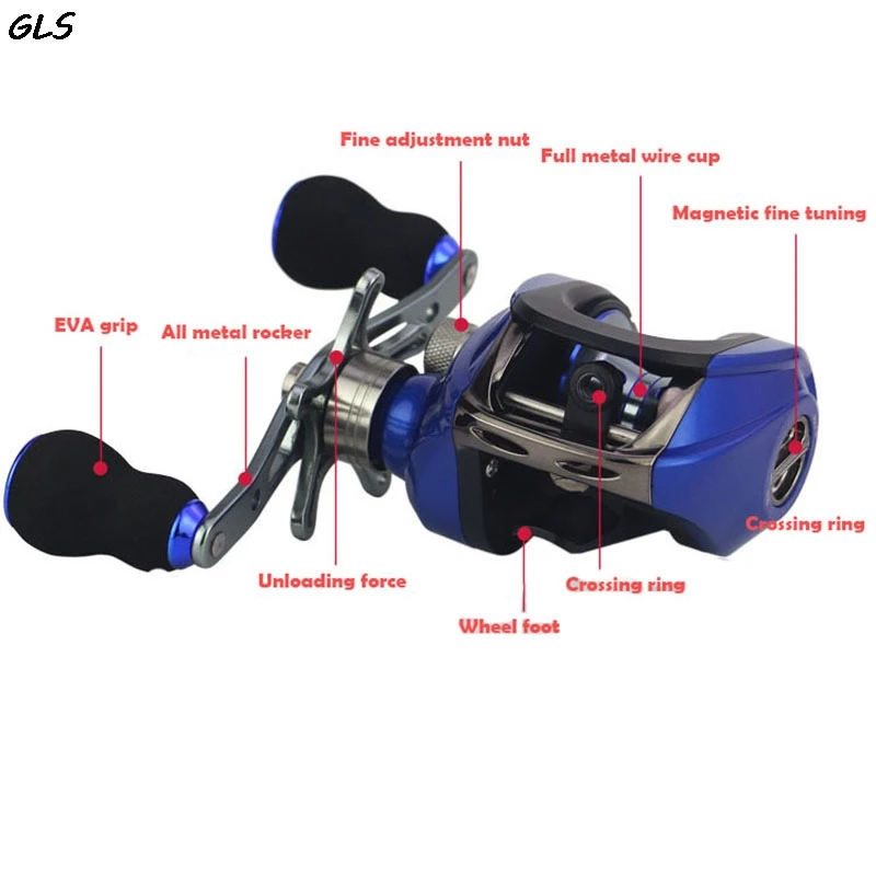 GLS 17*1BB Metal Baitcasting Fishing Reel 6.3:1 Long Shot Left / Right Hand Fishing Wheel
GLS 17*1BB Metal Baitcasting Fishing Reel 6.3:1 Long Shot Left / Right Hand Fishing Wheel