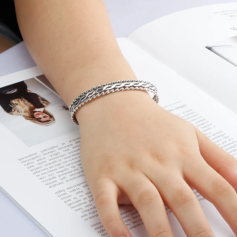 Trendy 925 Sterling Silver Simple Weaving Intertwined Opening Cuff Bracelets Bangle For Women Fashion Jewelry
Trendy 925 Sterling Silver Simple Weaving Intertwined Opening Cuff Bracelets Bangle For Women Fashion Jewelry