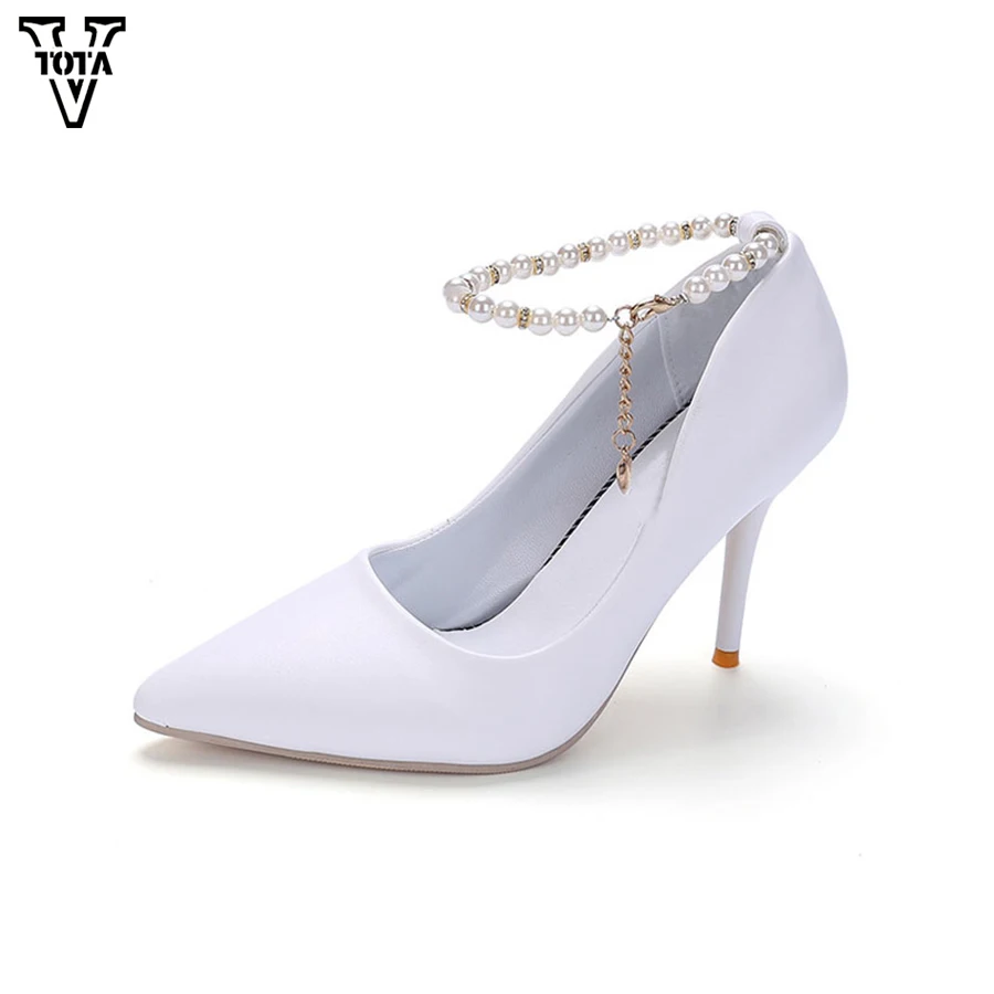 VTOTA 2017 High Heels Women Pumps String Bead Shoes Woman Foot Ring Strap Sexy Women's Shoes Leather Pointed Toe Zapatos Mujer
VTOTA 2017 High Heels Women Pumps String Bead Shoes Woman Foot Ring Strap Sexy Women's Shoes Leather Pointed Toe Zapatos Mujer