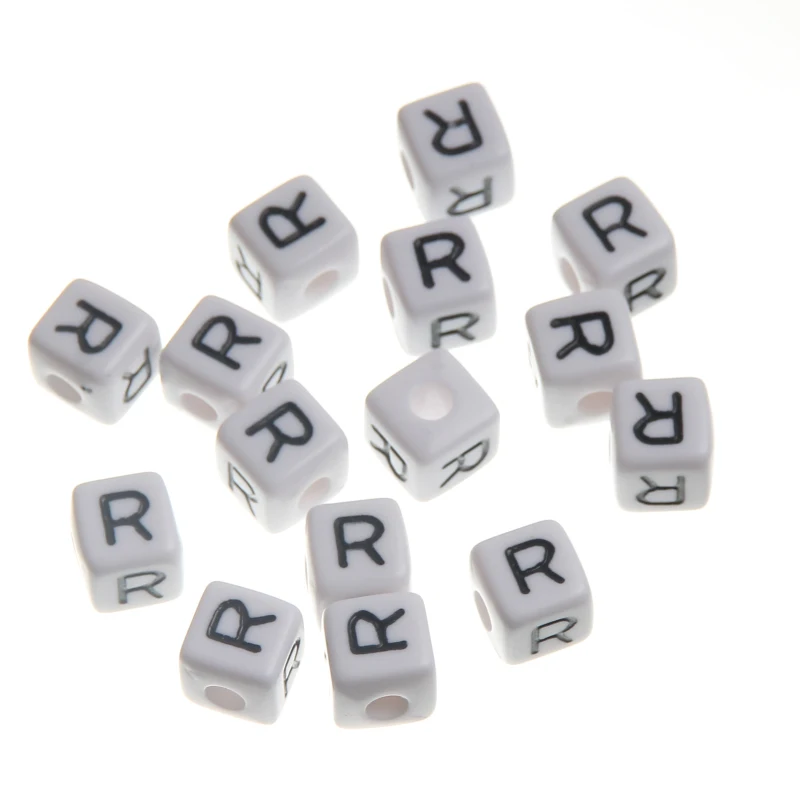 DIY White Acrylic English "R" Letter Beads 10mm 100Pcs Square-shape Cube Spacer Beads For Jewelry Making
DIY White Acrylic English "R" Letter Beads 10mm 100Pcs Square-shape Cube Spacer Beads For Jewelry Making