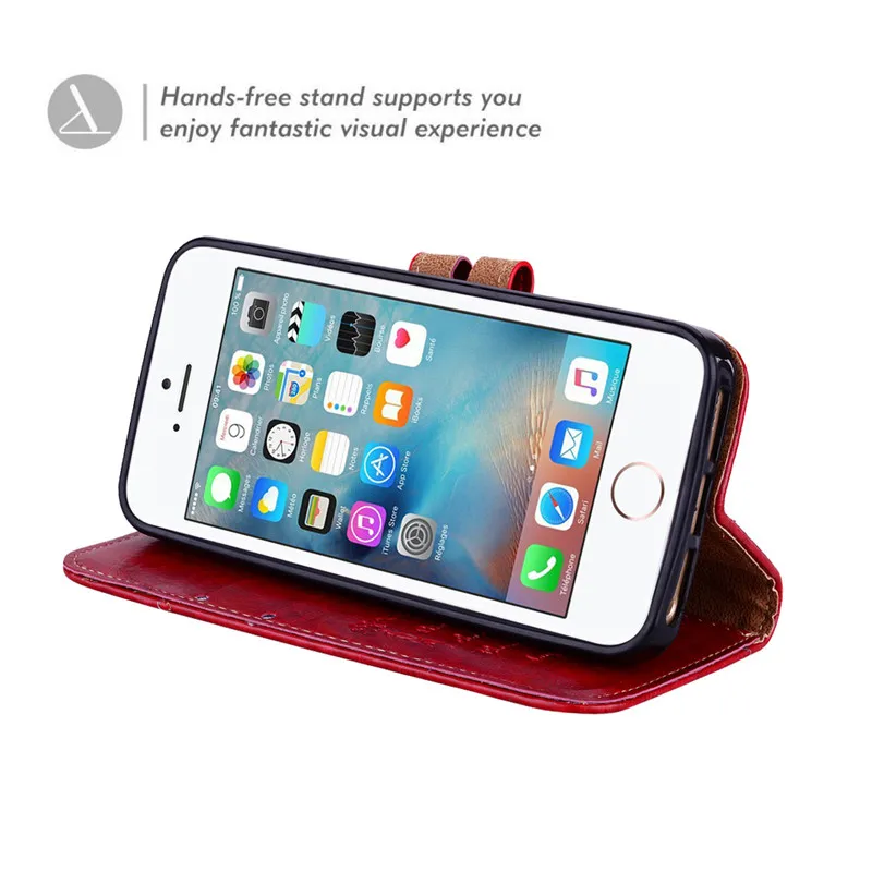 CAPAME кожаный чехол для iPhone 5S se 360 полный защитный кошелек 5 SE чехлы телефонов на