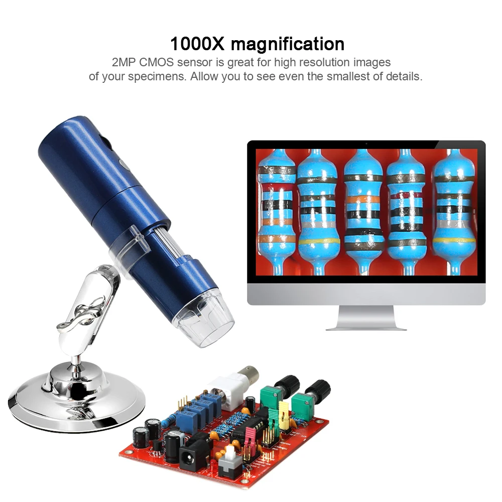 Wi-Fi Microscope Digital Microscopio Zoom Handheld LED Magnifier Glass1000X Usb Charge Microscope For iOS/Android Phone Tablet
Wi-Fi Microscope Digital Microscopio Zoom Handheld LED Magnifier Glass1000X Usb Charge Microscope For iOS/Android Phone Tablet