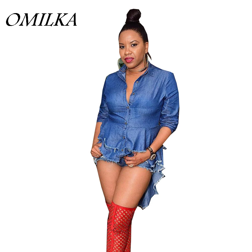 Женская Джинсовая блузка OMILKA, голубая блузка с длинными рукавами, отложным воротником и оборками, на пуговицах спереди, для клувечерние на л...
Женская Джинсовая блузка OMILKA, голубая блузка с длинными рукавами, отложным воротником и оборками, на пуговицах спереди, для клувечерние на л...