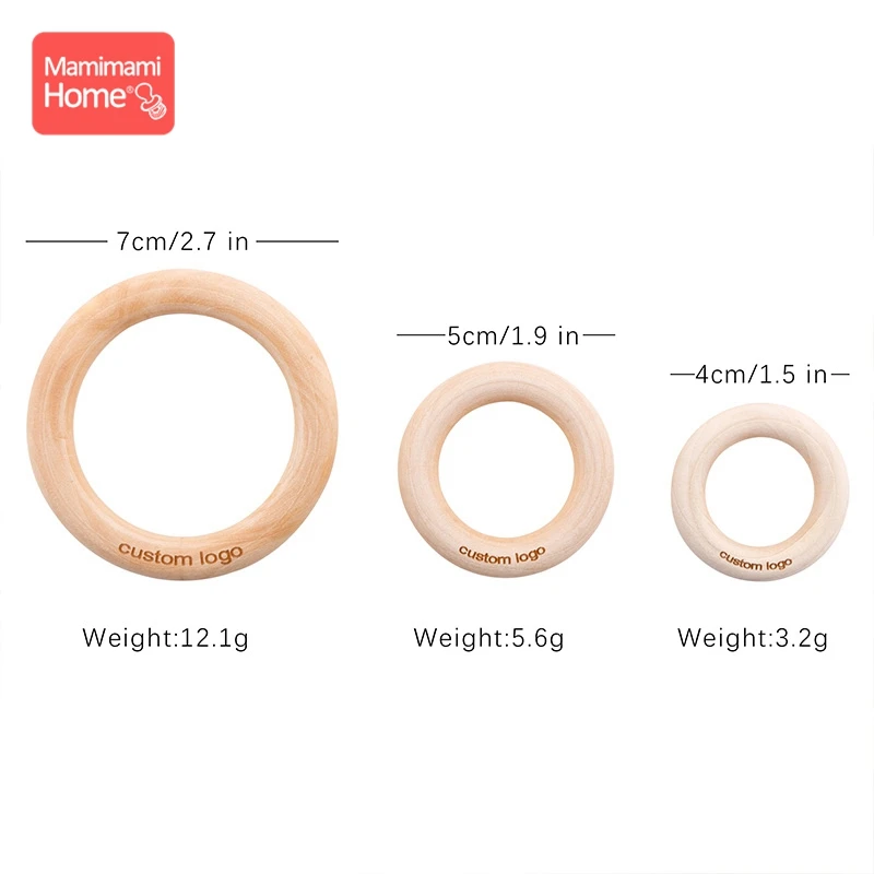 50pc Customize Logo Wooden Ring Baby Photogra Growth Souvenirs BPA Free Beech Photography Milestone Memorial Gifts | Мать и ребенок