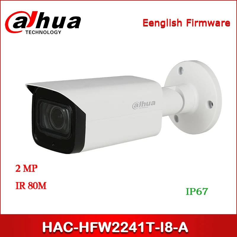 Dahua HAC-HFW2241T-I8-A 2MP Starlight HDCVI IR Bullet Camera CCTV Camera Audio in interface, встроенный микрофон
Dahua HAC-HFW2241T-I8-A 2MP Starlight HDCVI IR Bullet Camera CCTV Camera Audio in interface, встроенный микрофон