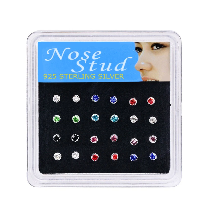 24PCS Nose Studs Rings Piercing Body Jewelry Round Rhinestone Crystal Ball Shape Nose Studs Bone Hypoallergenic Box Set
24PCS Nose Studs Rings Piercing Body Jewelry Round Rhinestone Crystal Ball Shape Nose Studs Bone Hypoallergenic Box Set