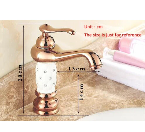 Fashion High Quality Rose Golden Brass Basin Faucets Bathroom Sink Faucet Basin Mixer Tap with shining diamond
Fashion High Quality Rose Golden Brass Basin Faucets Bathroom Sink Faucet Basin Mixer Tap with shining diamond
