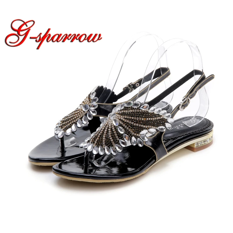 Newest Designer GS-L029 Women Flat Sandals Toepost Back Strap Summer Sandal Glitter Black Rhinestone Prom Party Flats
Newest Designer GS-L029 Women Flat Sandals Toepost Back Strap Summer Sandal Glitter Black Rhinestone Prom Party Flats