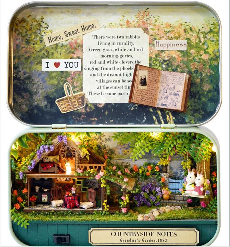 Funny Countryside Notes 3D Wooden DIY Handmade Box Theatre Dollhouse Cute Mini Assembled Model Kits Gift Educational Toys | Игрушки и