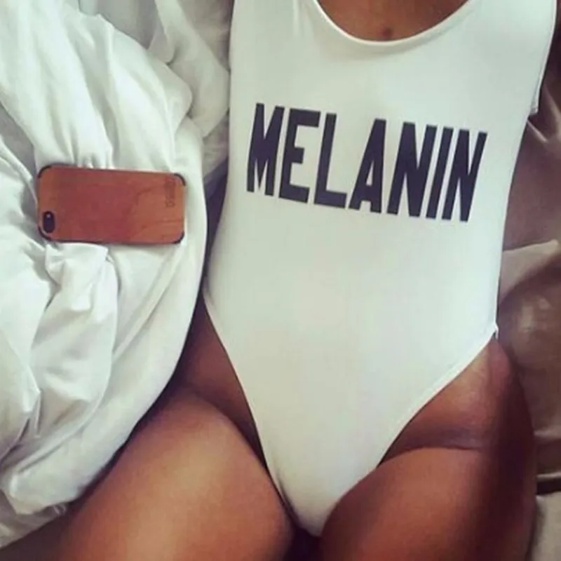 WackDaria melanin lettring белый/красный/черный цельный сексуальное боди Купальник