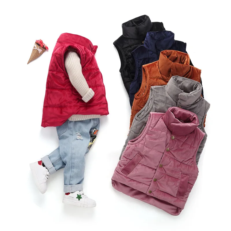 Children Waistcoat Boys Girls Thick Winter Vest Coat Stand Collar Solid Button Padded Warm Sleeveless Jacket Kids Causal Winter
Children Waistcoat Boys Girls Thick Winter Vest Coat Stand Collar Solid Button Padded Warm Sleeveless Jacket Kids Causal Winter
