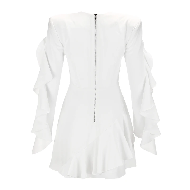 Elegant White Black Long Sleeve Women Dress High Quality Spring Autumn Fashion Ruffles Celebrity Bodycon Party Dresses Vestidos
Elegant White Black Long Sleeve Women Dress High Quality Spring Autumn Fashion Ruffles Celebrity Bodycon Party Dresses Vestidos